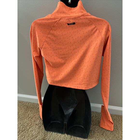 Oiselle Womens Small Long Sleeve Orange Reflective Firecracker Running Crop Top - Picture 5 of 11